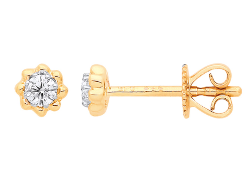 9ct Gold Diamond Stud Earring