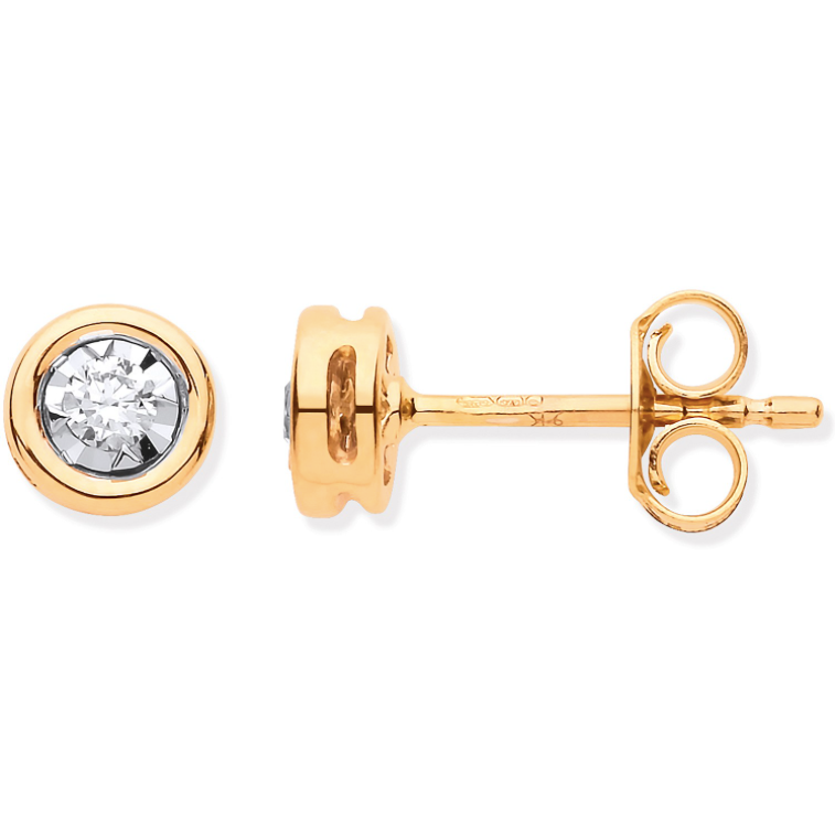 9ct Gold Diamond Studs