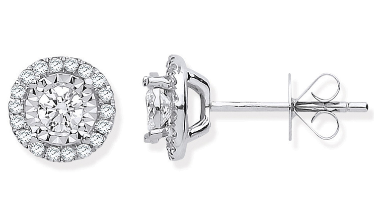 18ct White Gold Diamond Studs