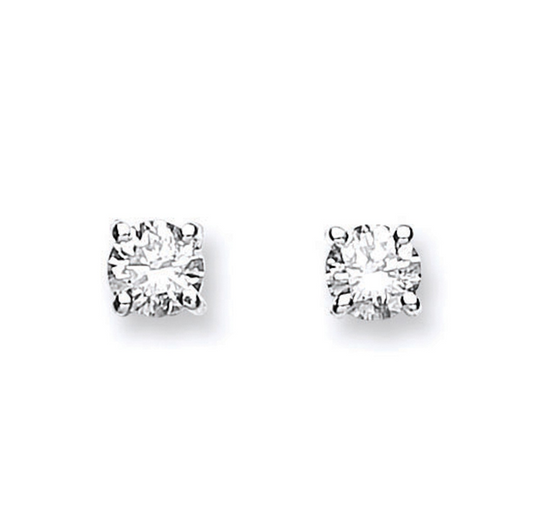 18ct Gold Claw Set Diamond Stud Earrings