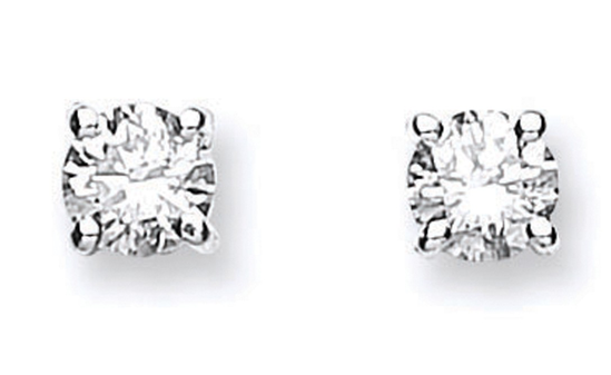 18ct Gold Claw Set Diamond Stud Earrings