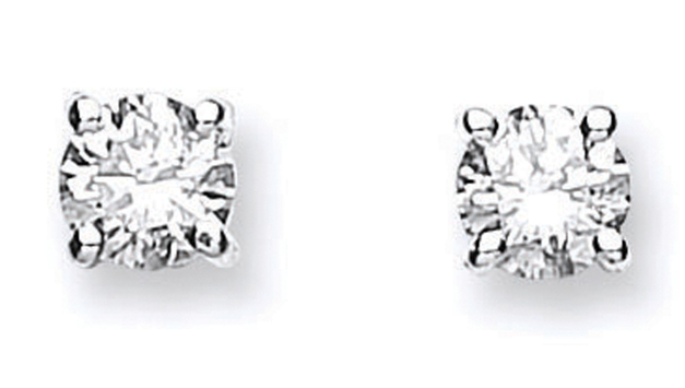 18ct White Gold Claw Set Diamond Stud Earrings