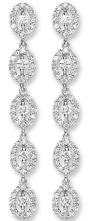 18ct White Gold Diamond Drop Earrings