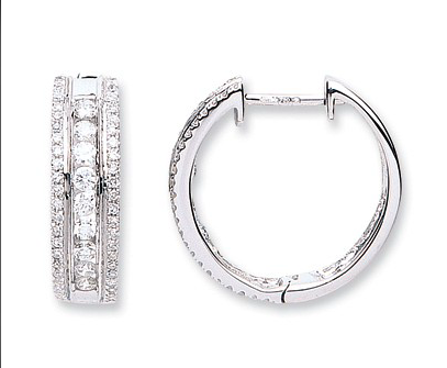 18ct White Gold Diamond Earrings