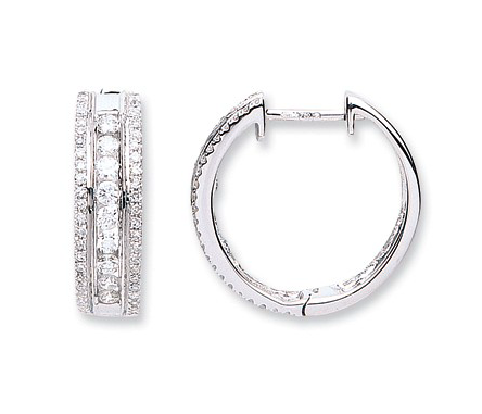 18ct White Gold Diamond Earrings