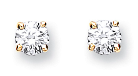 9ct Gold Claw Set Diamond Stud Earrings