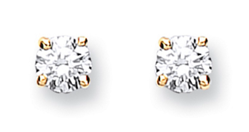 9ct Gold Claw Set Diamond Stud Earrings