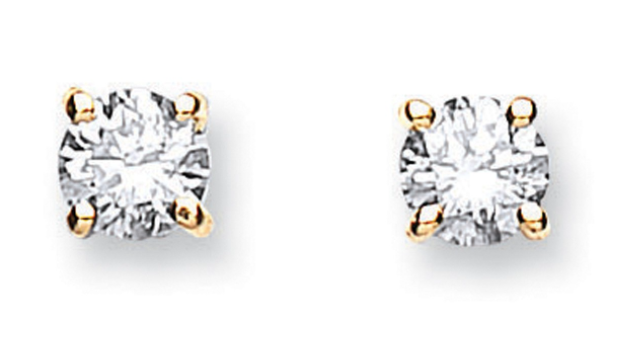 18ct Gold Claw Set Diamond Stud Earrings