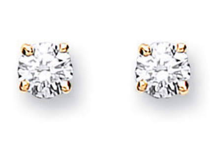 18ct Gold Claw Set Diamond Stud Earrings