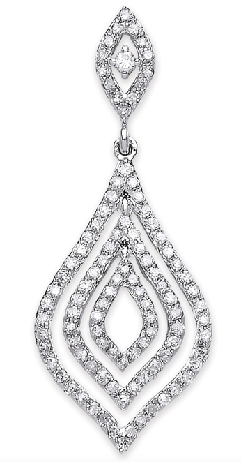 18ct White Gold Diamond Drop Earrings