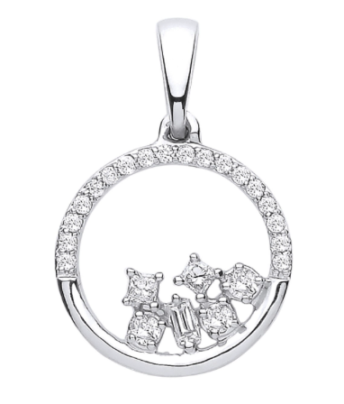 White Gold Diamond circle pendant