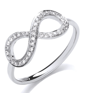 9ct White Gold Infinity Dress Ring