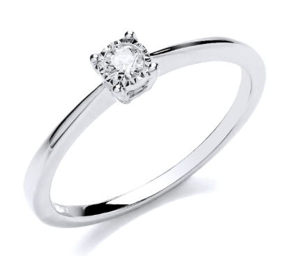 9ct White Gold Solitaire Ring