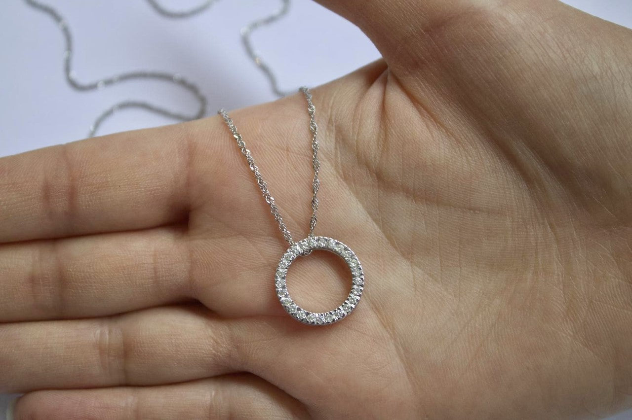 Diamond necklace white sale gold chain