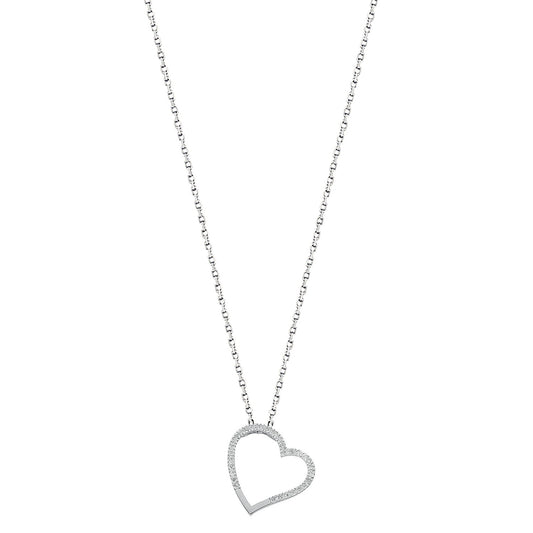 White Gold Diamond Heart Pendant