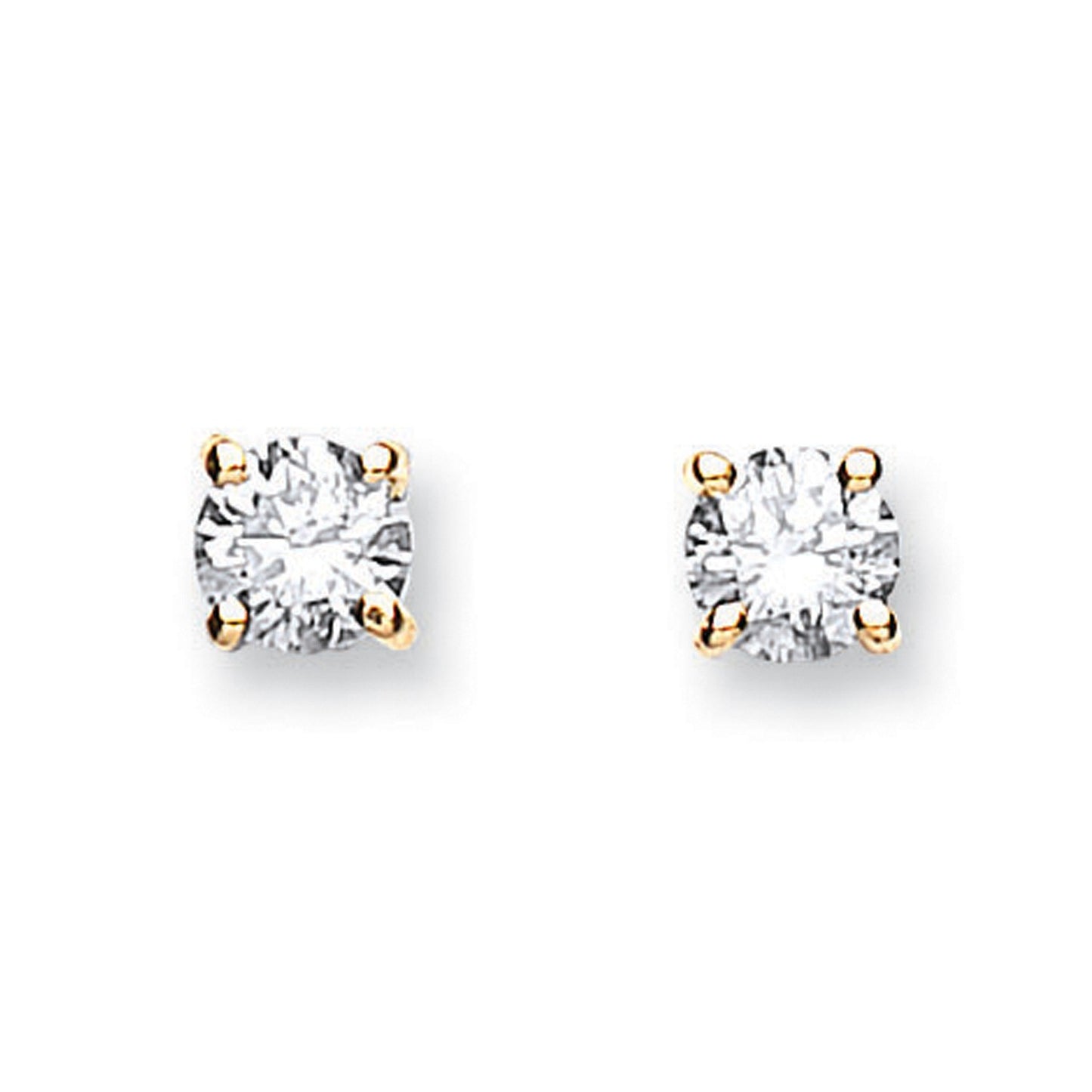 18ct Gold Claw Set Diamond Stud Earrings