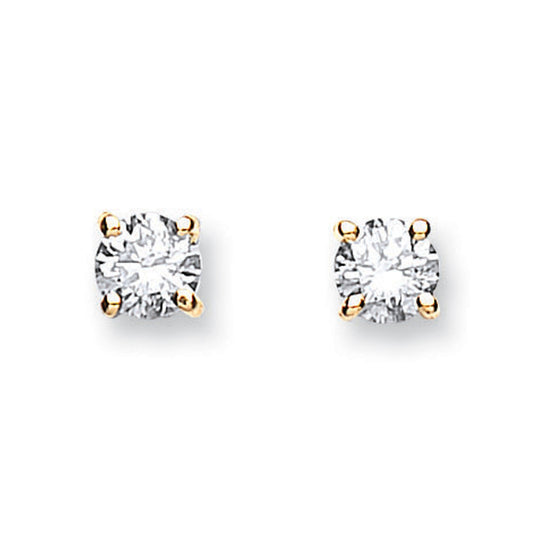 18ct Gold Claw Set Diamond Stud Earrings