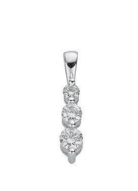 9ct White Gold Diamond Trilogy Pendant
