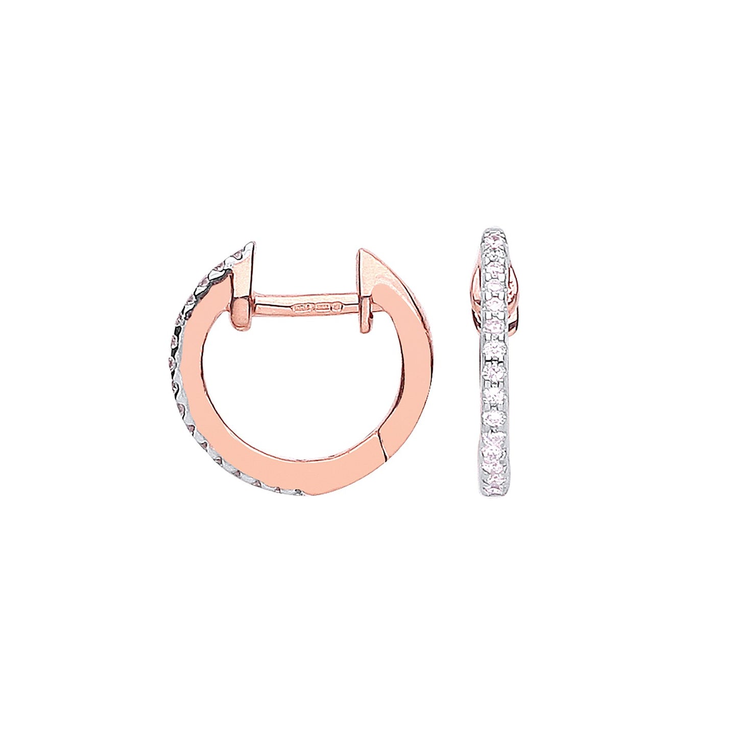 9ct Rose Gold Diamond Earrings