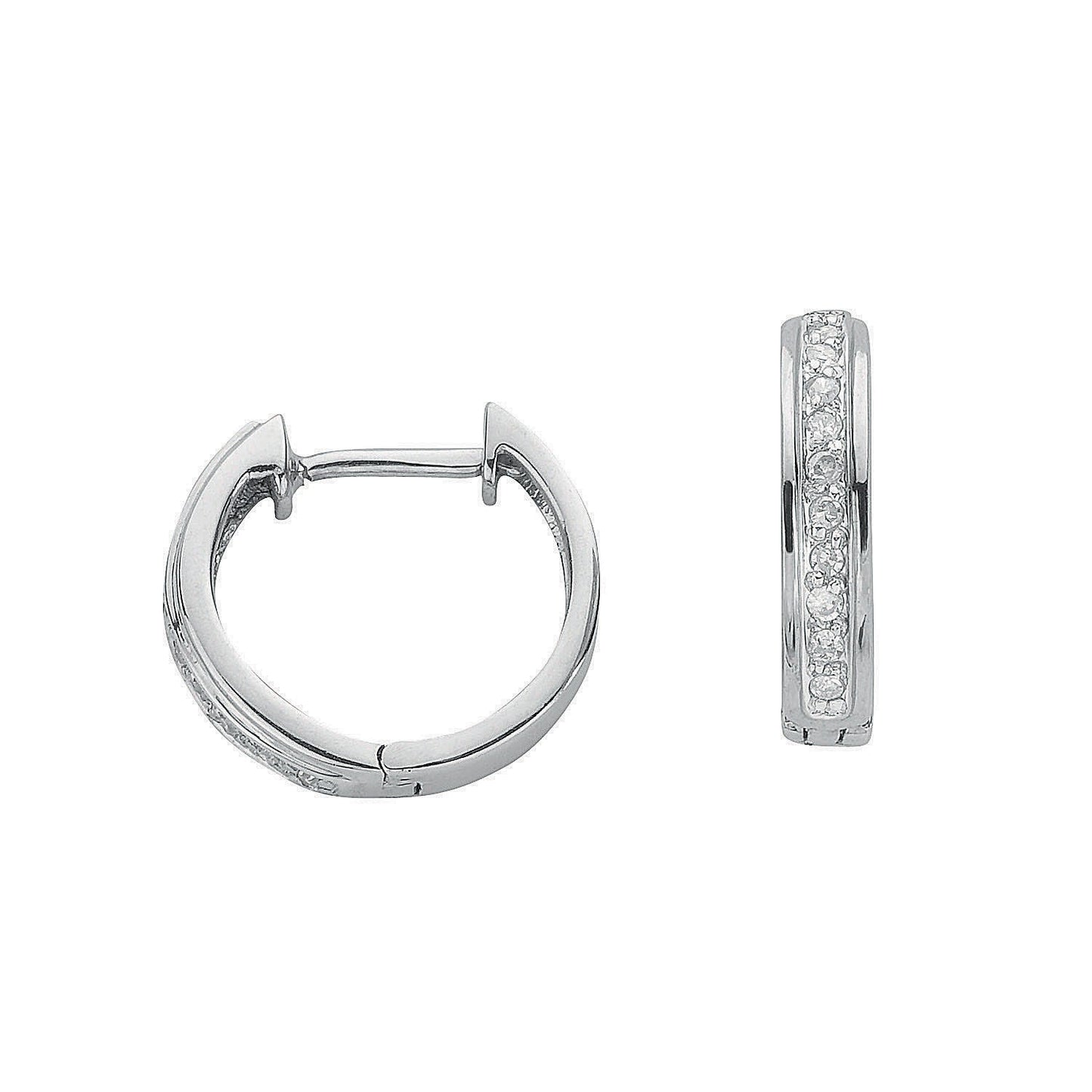 9ct White Gold Diamond Earrings