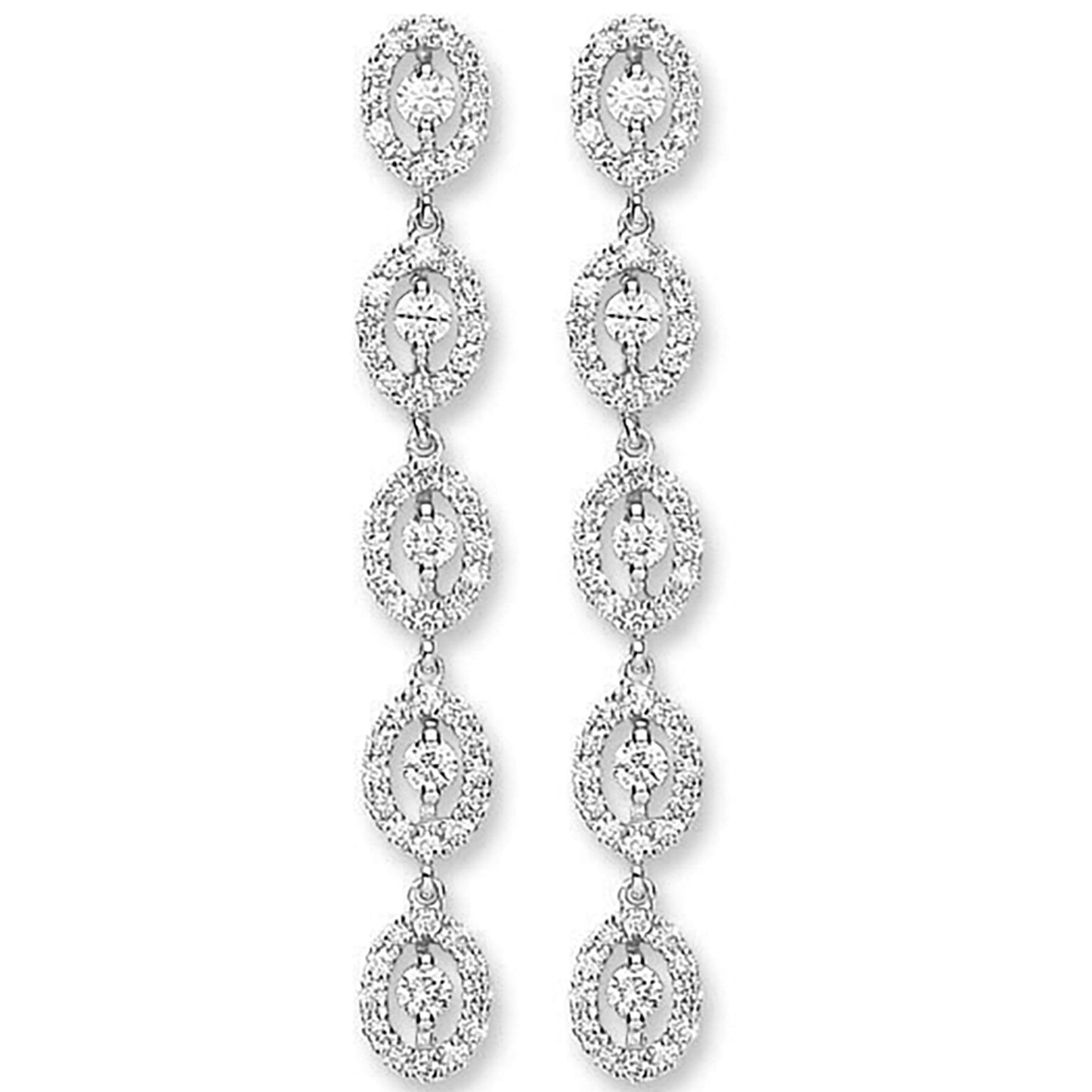 18ct White Gold Diamond Drop Earrings