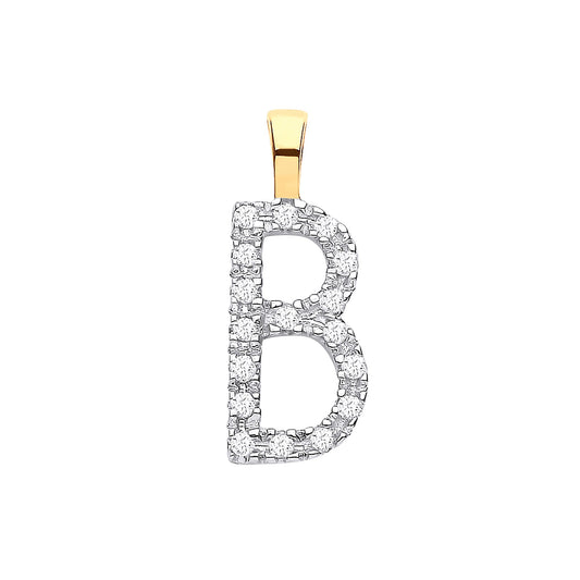 Diamond Initial Pendant - Letter B