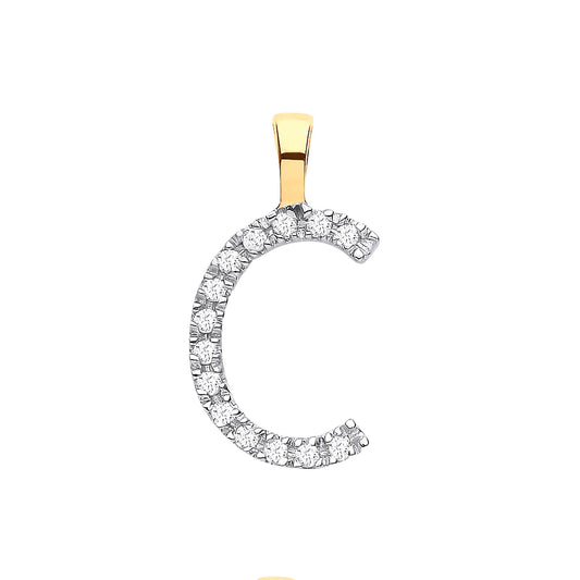 Diamond Initial Pendant - Letter C