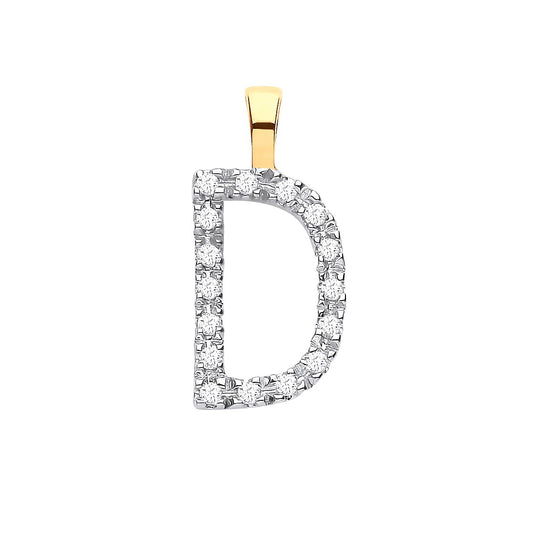 Diamond Initial Pendant - Letter D