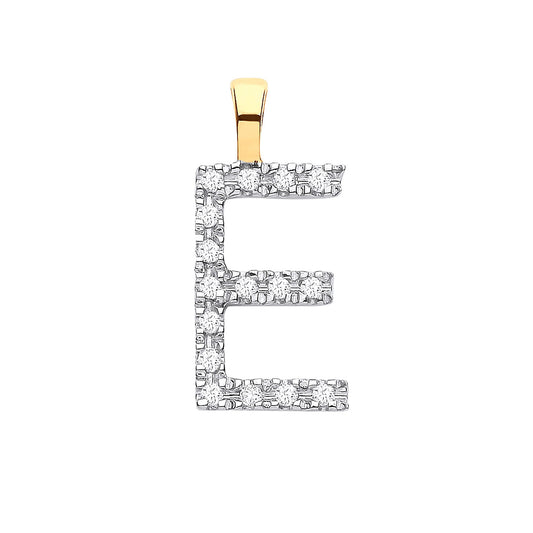 Diamond Initial Pendant - Letter E