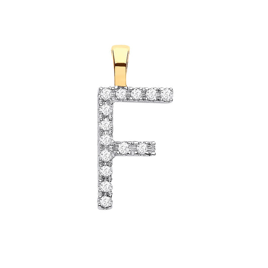 Diamond Initial Pendant - Letter F