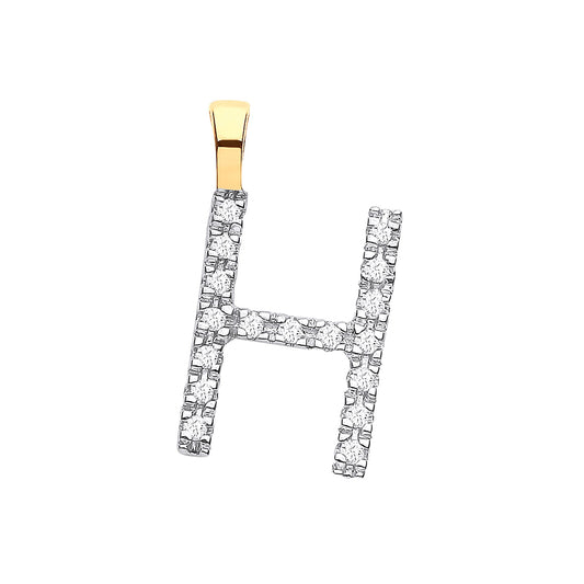 Diamond Initial Pendant - Letter H