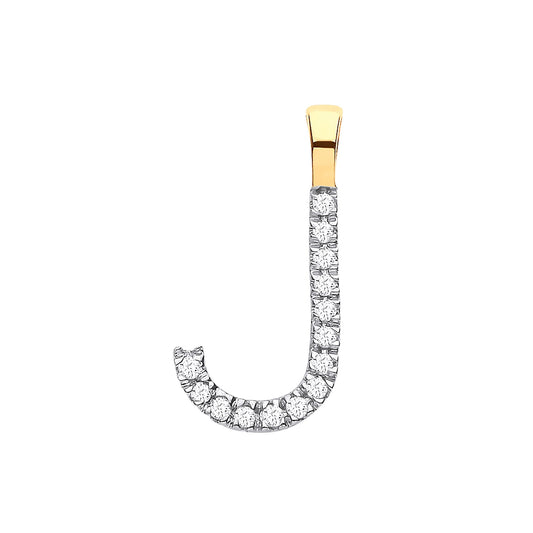 Diamond Initial Pendant - Letter J