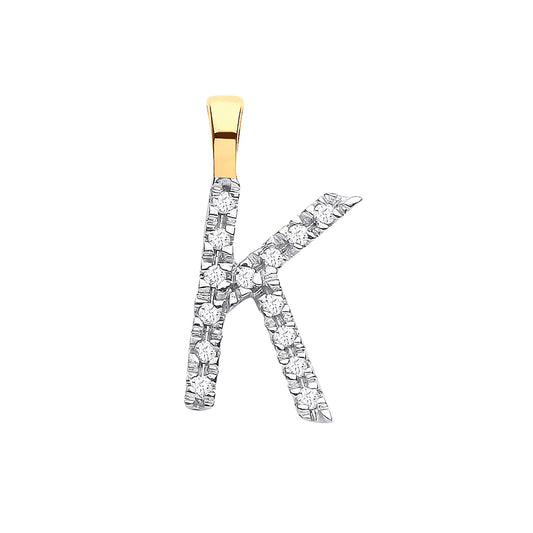 Diamond Initial Pendant - Letter K