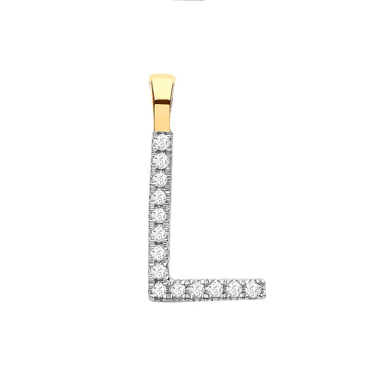 Diamond Initial Pendant - Letter L