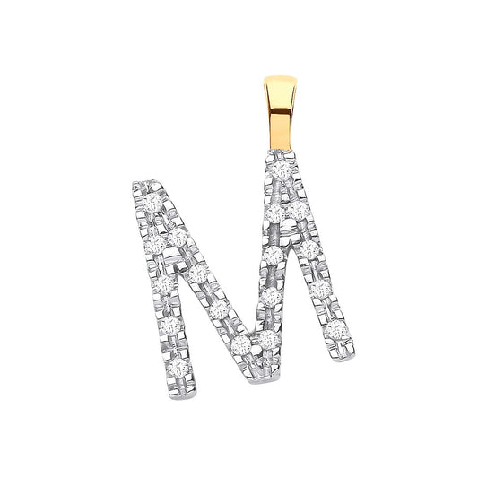 Diamond Initial Pendant - Letter M