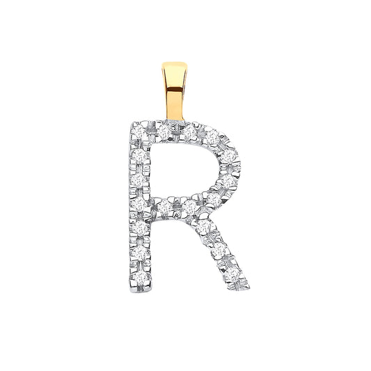 Diamond Initial Pendant - Letter R
