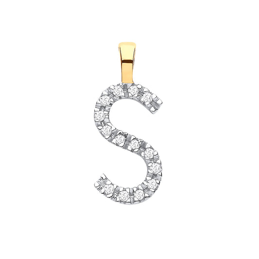Diamond Initial Pendant - Letter S