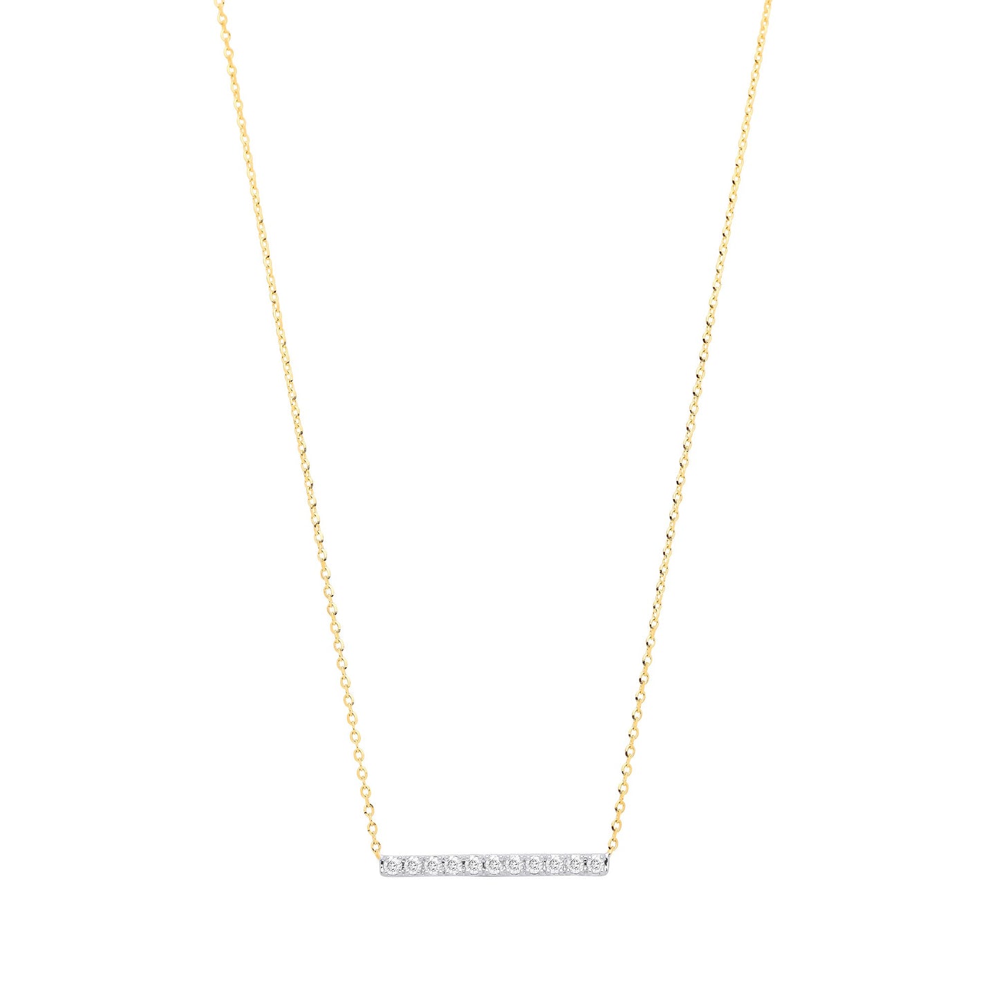 Gold Diamond Bar Necklace
