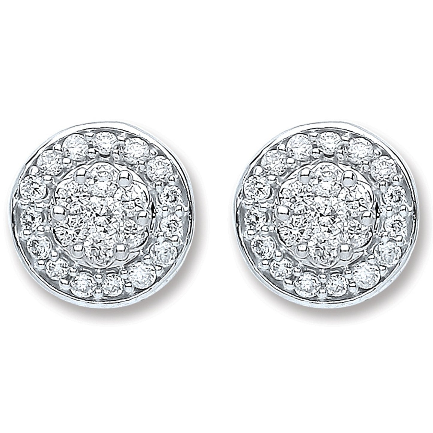 18ct White Gold Diamond Stud Earrings