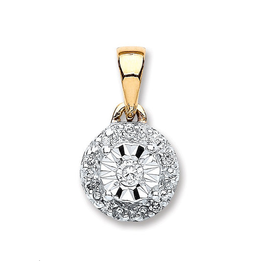 9ct Gold Diamond Pendant