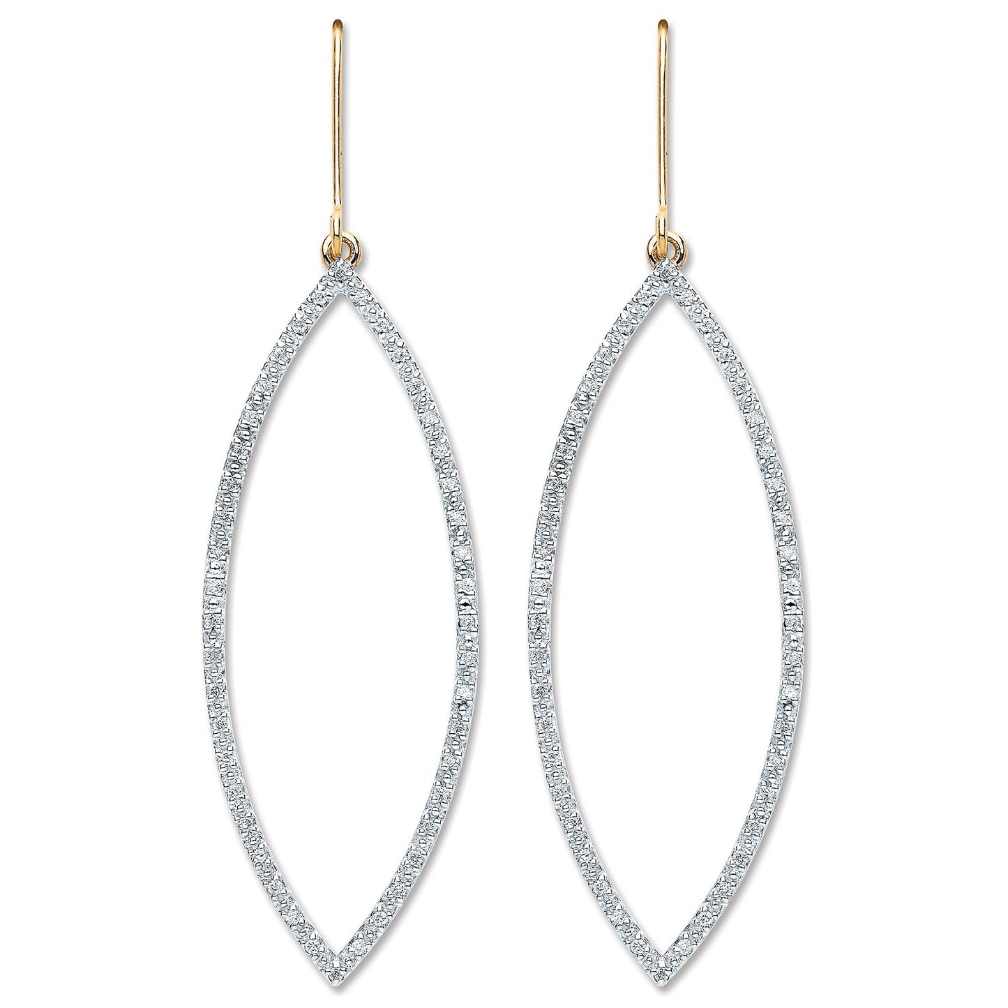 9ct Gold Diamond Drop Earrings