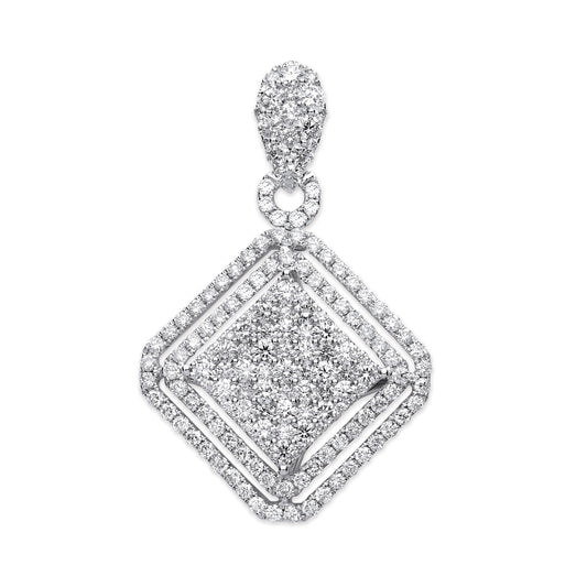 White Gold Square Pendant