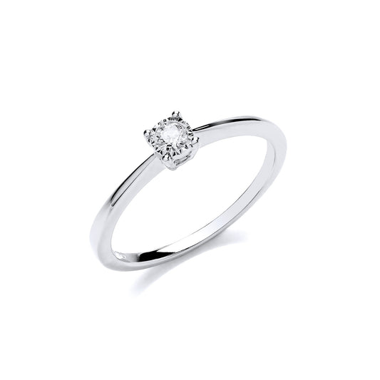 9ct White Gold Solitaire Ring