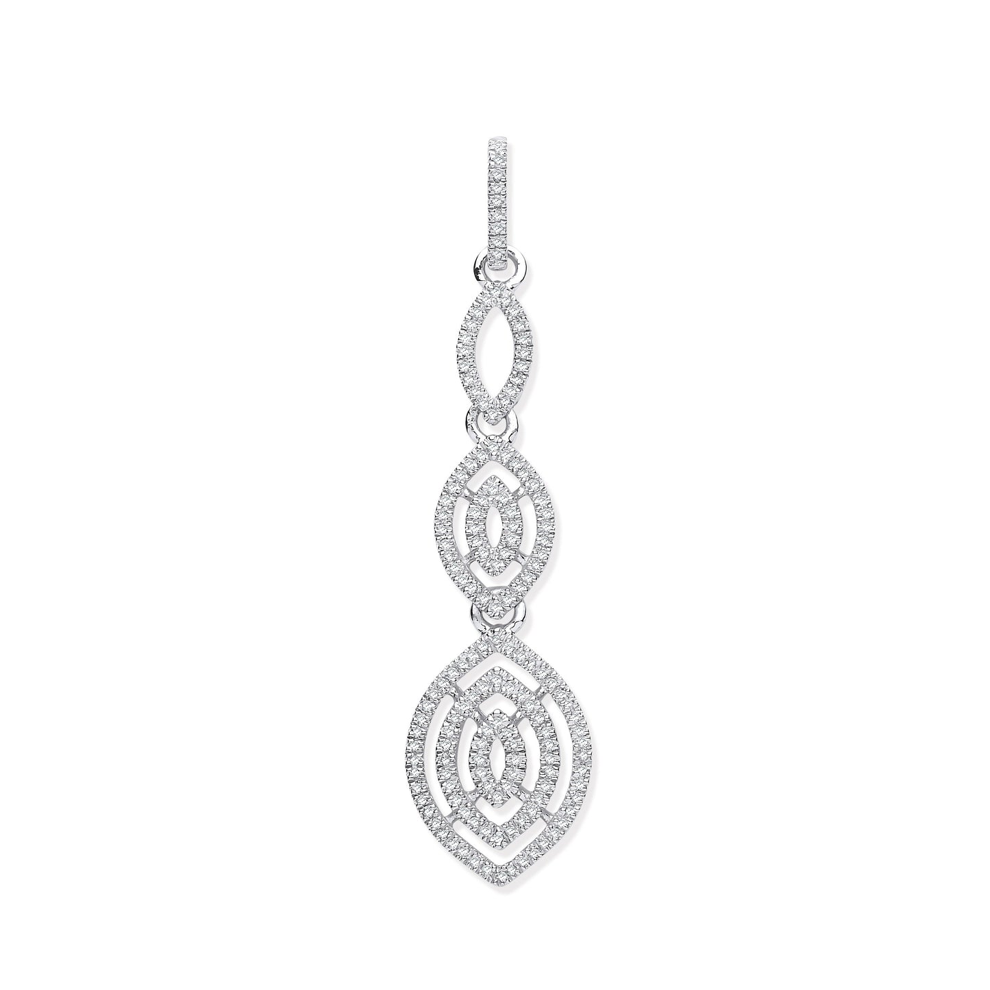 White Gold Drop Diamond Pendant