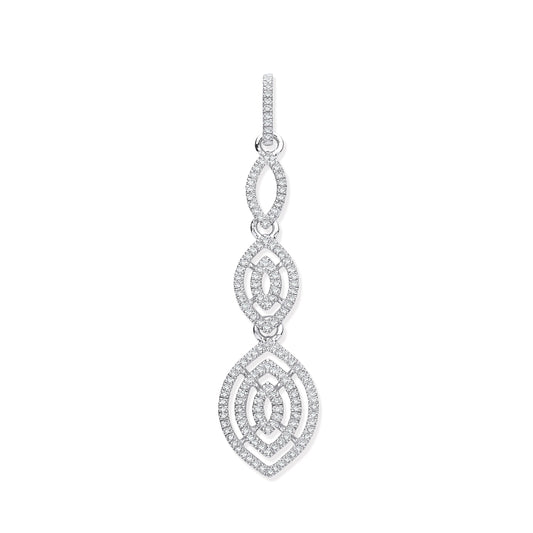White Gold Drop Diamond Pendant