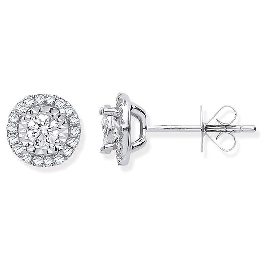 18ct White Gold Diamond Studs