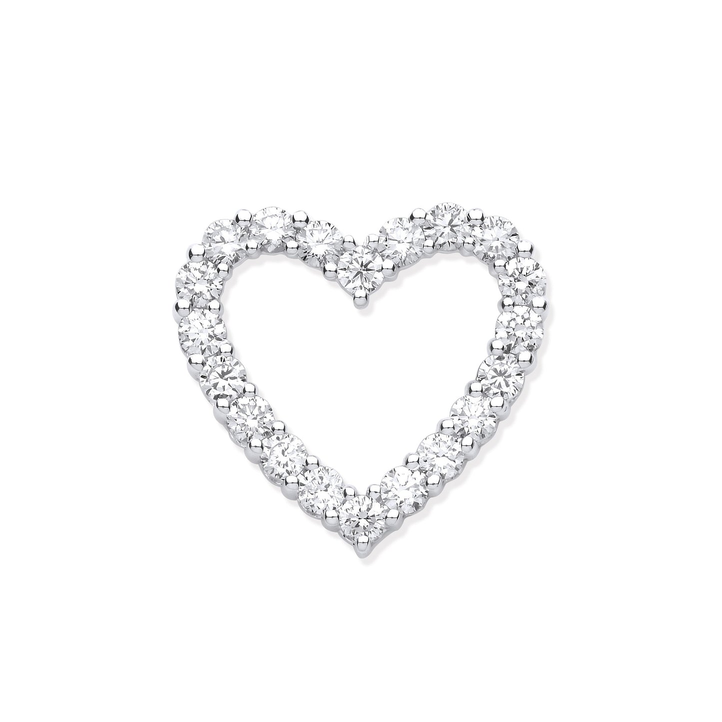 White Gold Heart Shaped Drop Pendant