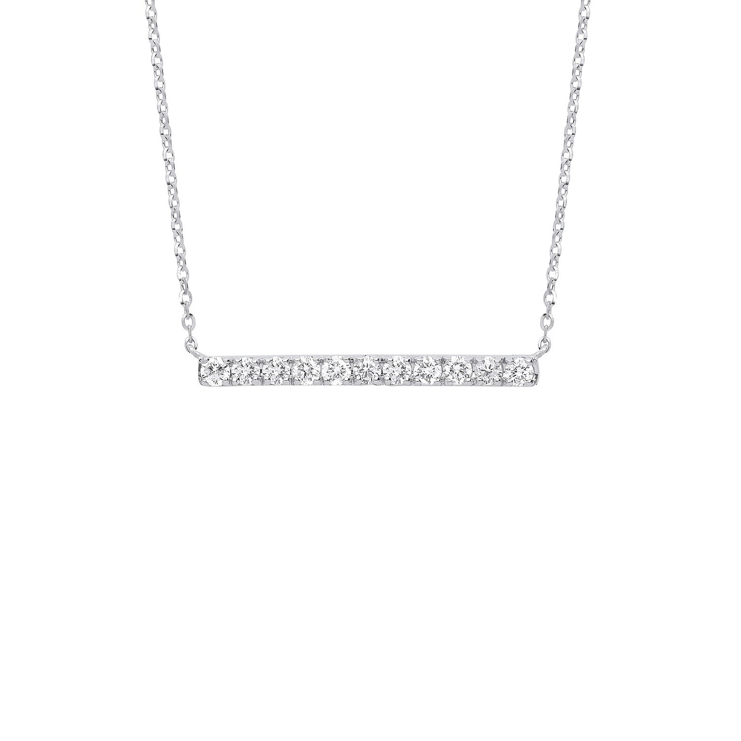 White Gold Diamond Bar Necklace