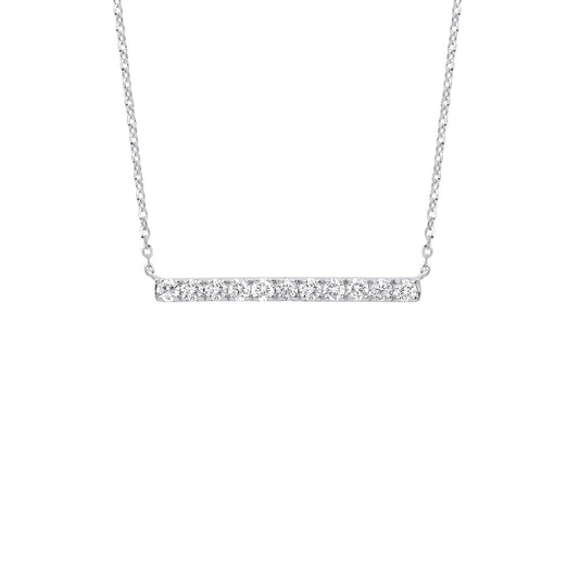 White Gold Diamond Bar Necklace