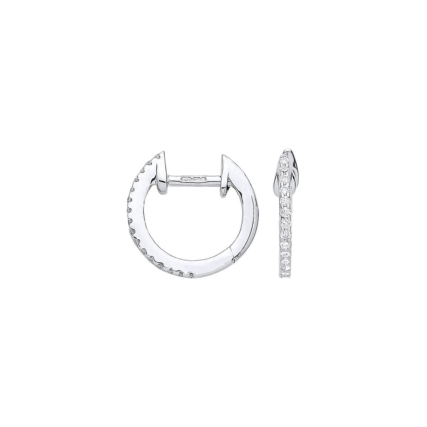 9ct White Gold Diamond Earrings